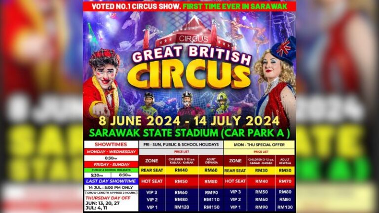 Great British Circus bakal gamatkan Stadium Negeri Sarawak - TVS