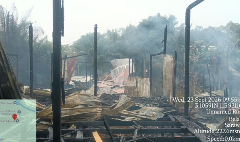 Empat rumah terbakar dalam kebakaran di Uma Badeng