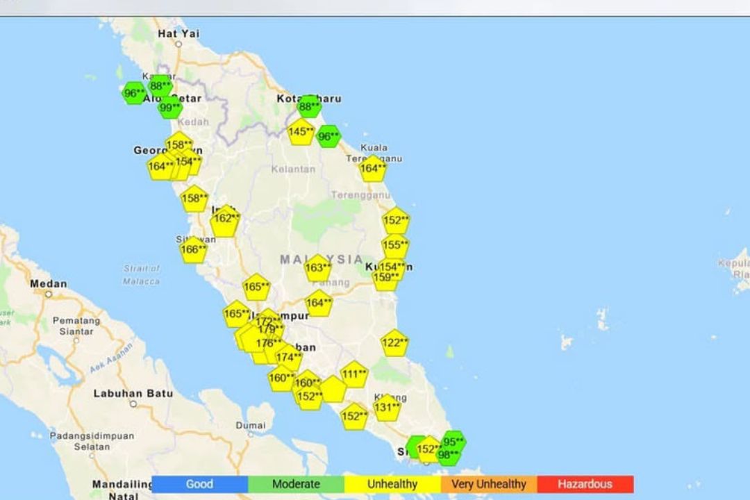 Jerebu: 41 kawasan Semenanjung Malaysia catat IPU tidak sihat setakat 9 pagi
