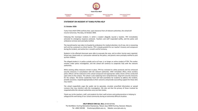 TPH confirmed the student was injured incident teacher no longer has student status