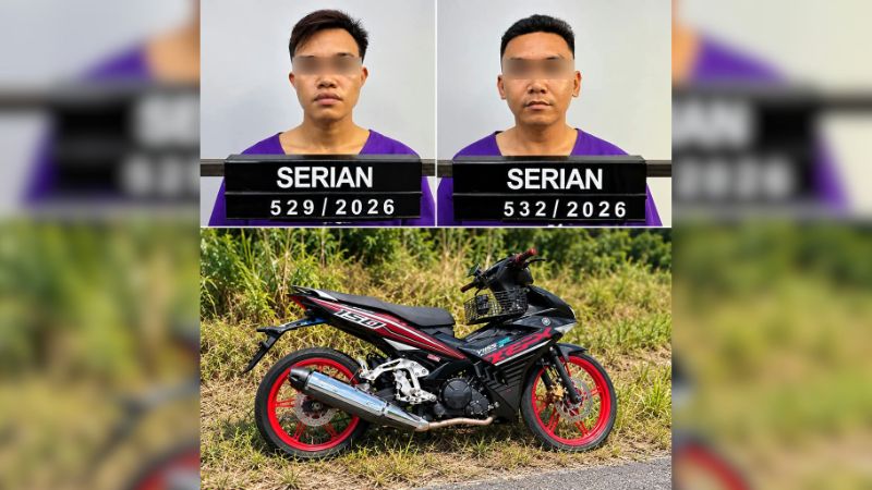 Dua lelaki ditahan disyaki curi motosikal di Serian