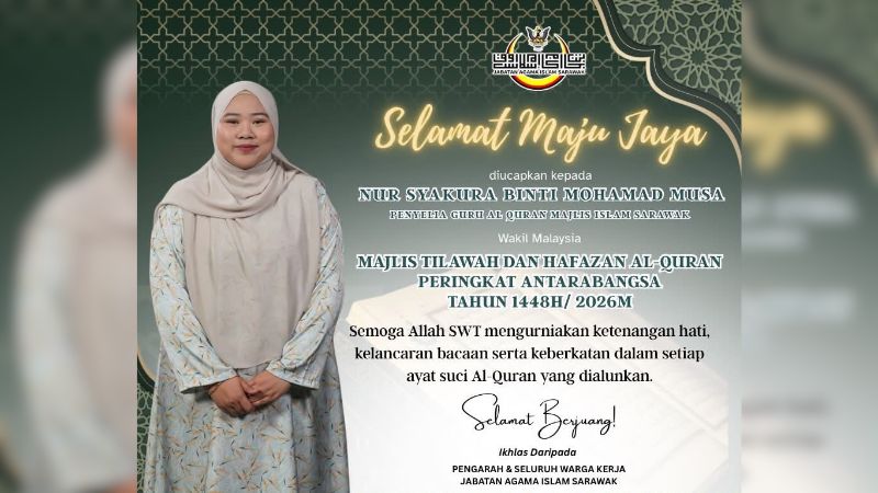 Qariah Sarawak Nur Syakura is Malaysia's hope at the International Rankings