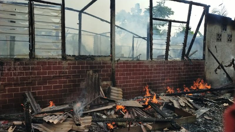 The warehouse was destroyed in the fire