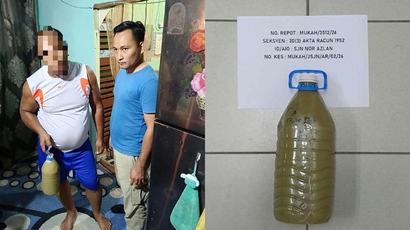 The man was arrested on suspicion of selling tap water.