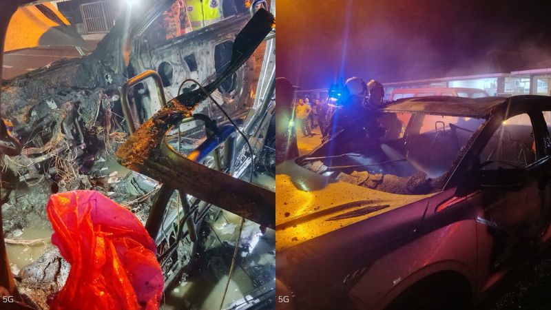 Proton X50 destroyed in a fire at Semariang