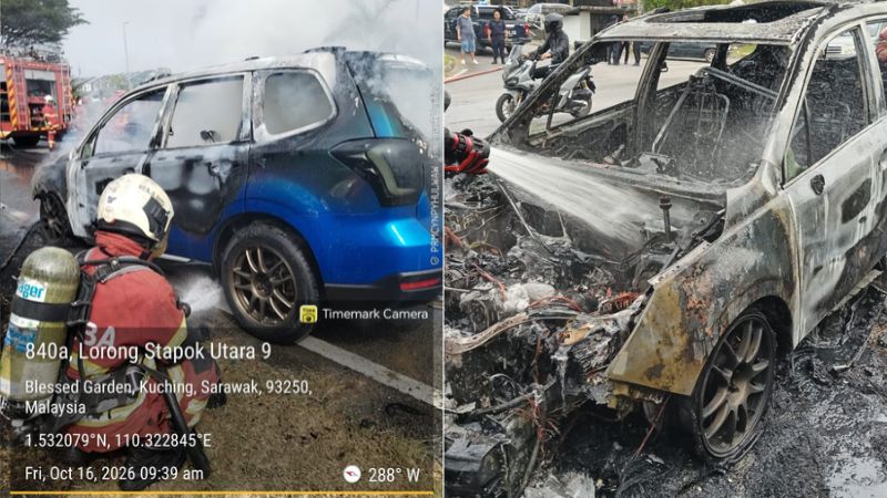 The driver was saved in the fire at Kawa Stone.